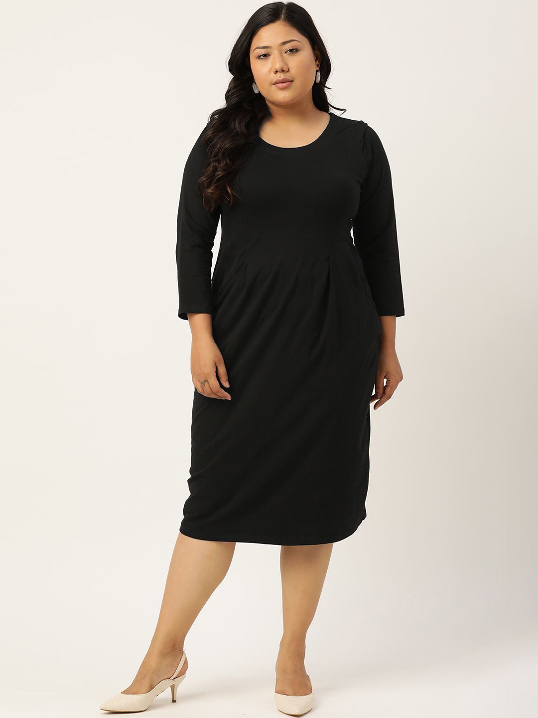 

theRebelinme A-Line Midi Dress, Black