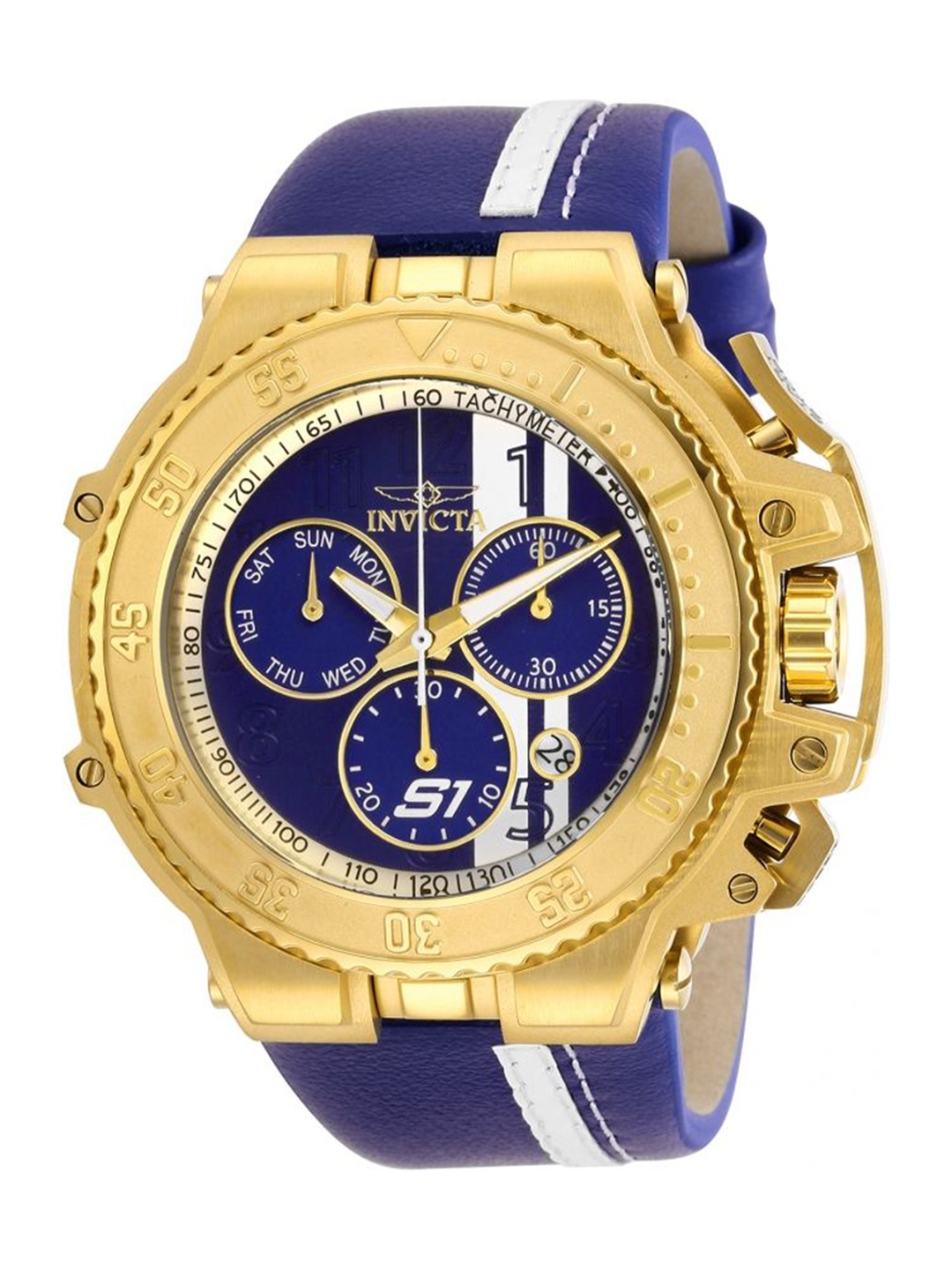 

Invicta Men Dial & Leather Straps Analogue Watch 28396, Blue