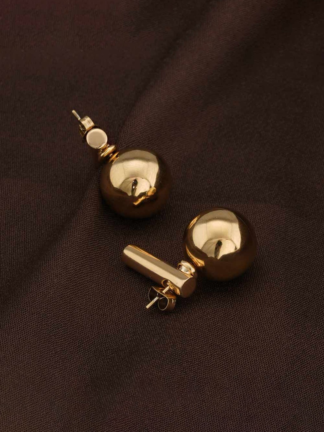 

PALMONAS Contemporary Studs Earrings, Gold