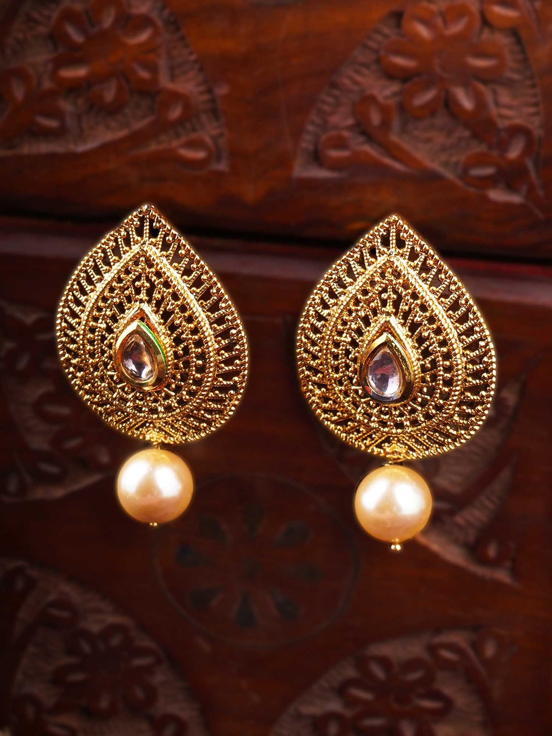 

Anouk Gold-Plated Pearls Beaded Classic Drop Earrings