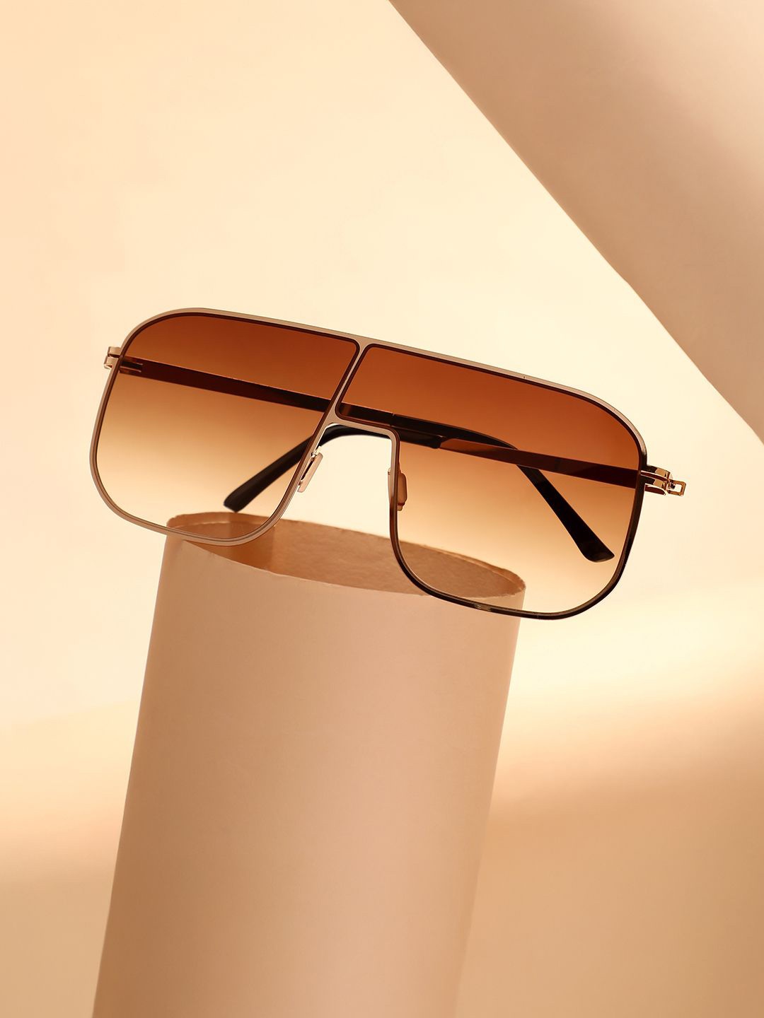 

French Accent Men Oversized Sunglasses with Polarised Lens SW25_FASG1122, Gold