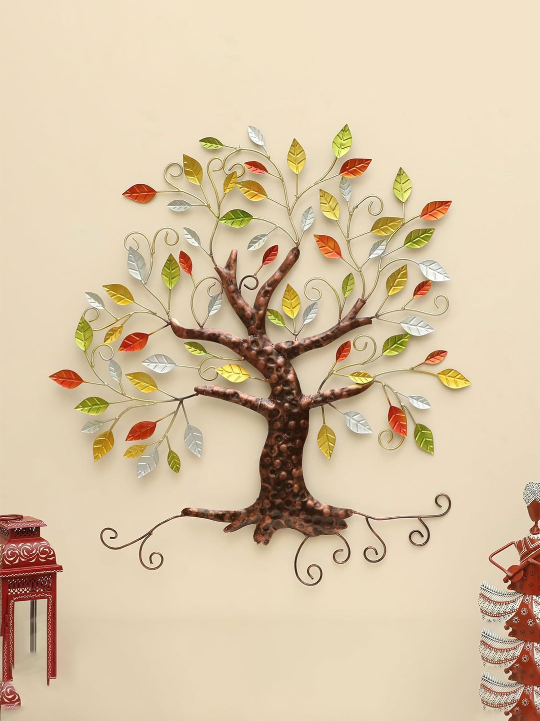 

vedas W-Tanvi Yellow & Red Tree Wall Hanging