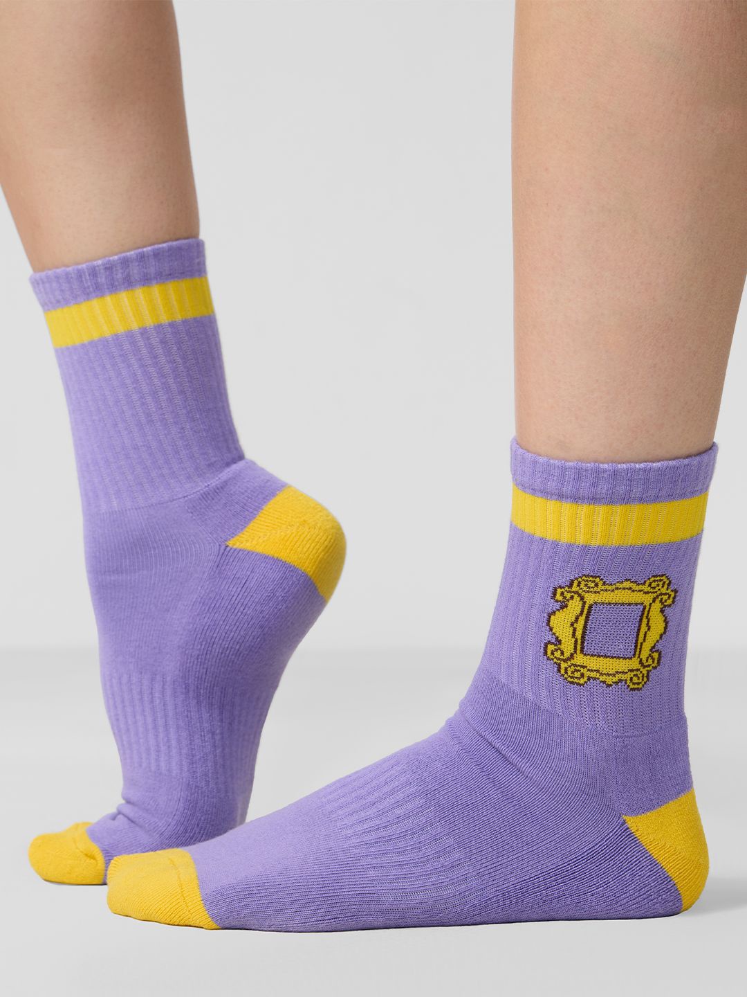 

The Souled Store Women Colourblocked Above Ankle Length Socks, Lavender