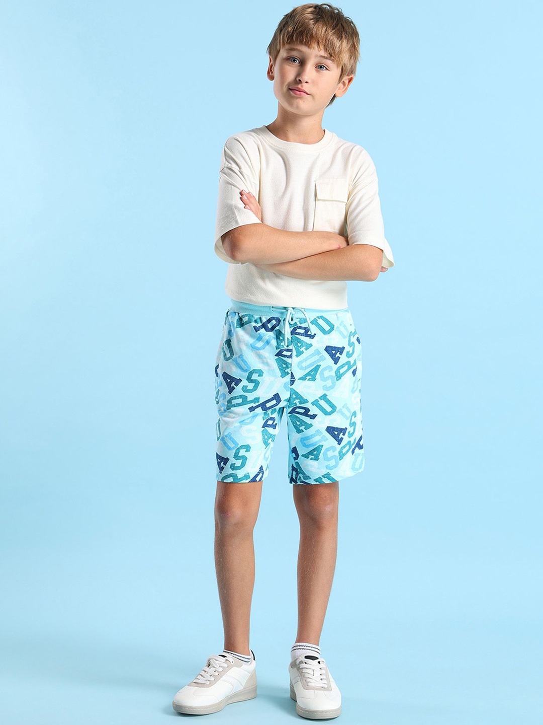 

U.S. Polo Assn. Kids Boys Floral Printed Shorts, Blue