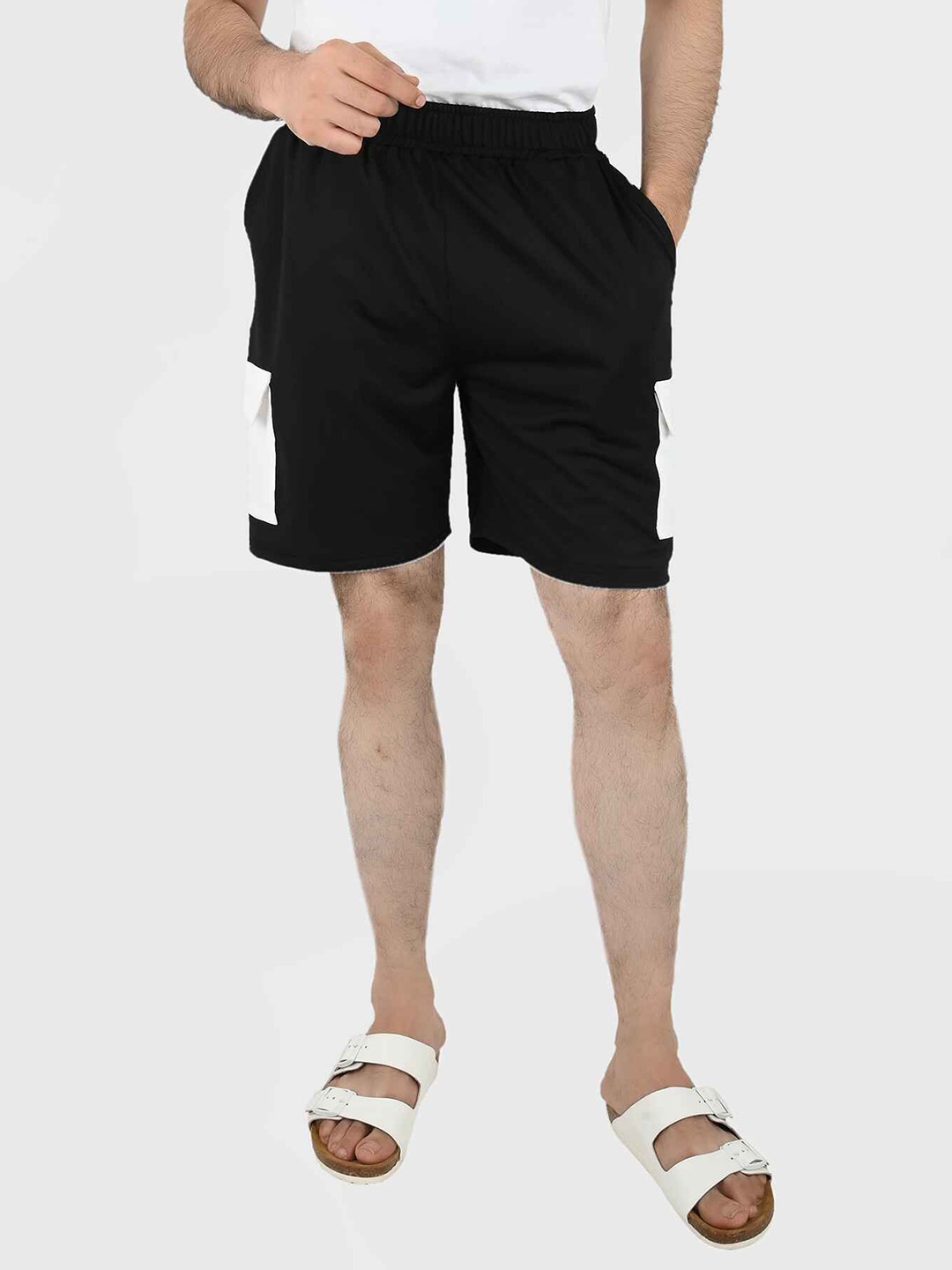 

Blissence Men Lounge Mid-Rise Shorts, Black