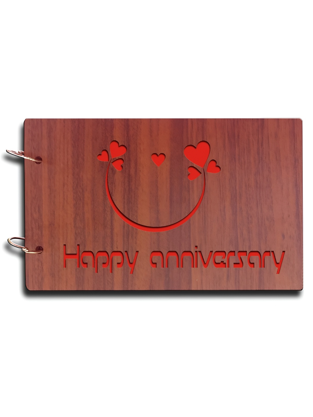 

SEHAZ ARTWORKS Brown & Red Happy Anniversary Printed Paper & Wooden Photo Album
