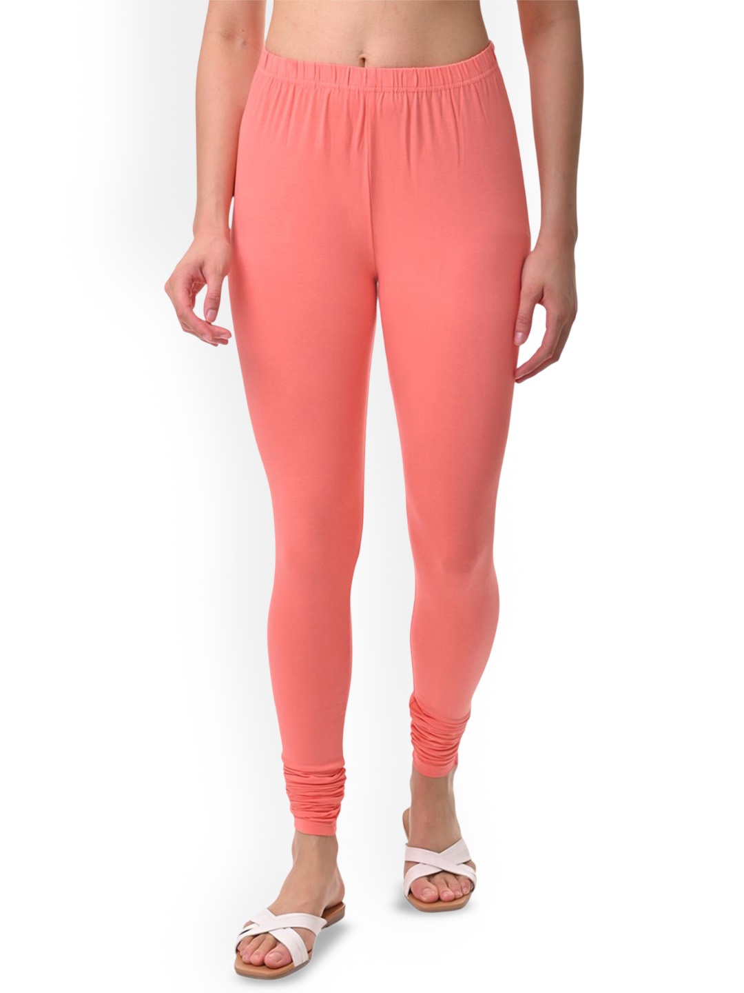 

Fly Birds Women Mid-Rise Churidar-Length Leggings, Peach