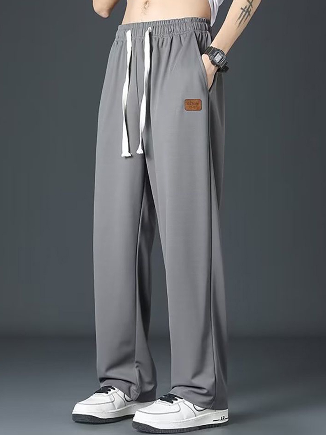 

StyleCast x Revolte Men Loose Fit Pleated Chinos Trousers, Grey