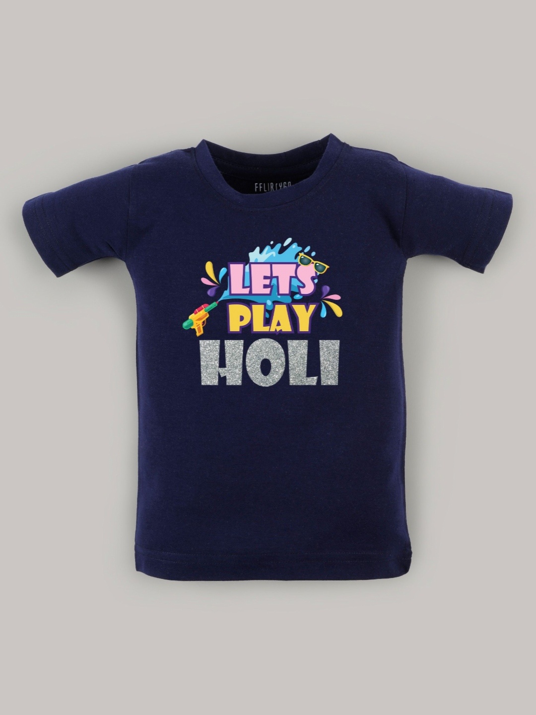 

FFLIRTYGO Unisex Kids Graphic Printed Round Neck Cotton T-shirt, Blue