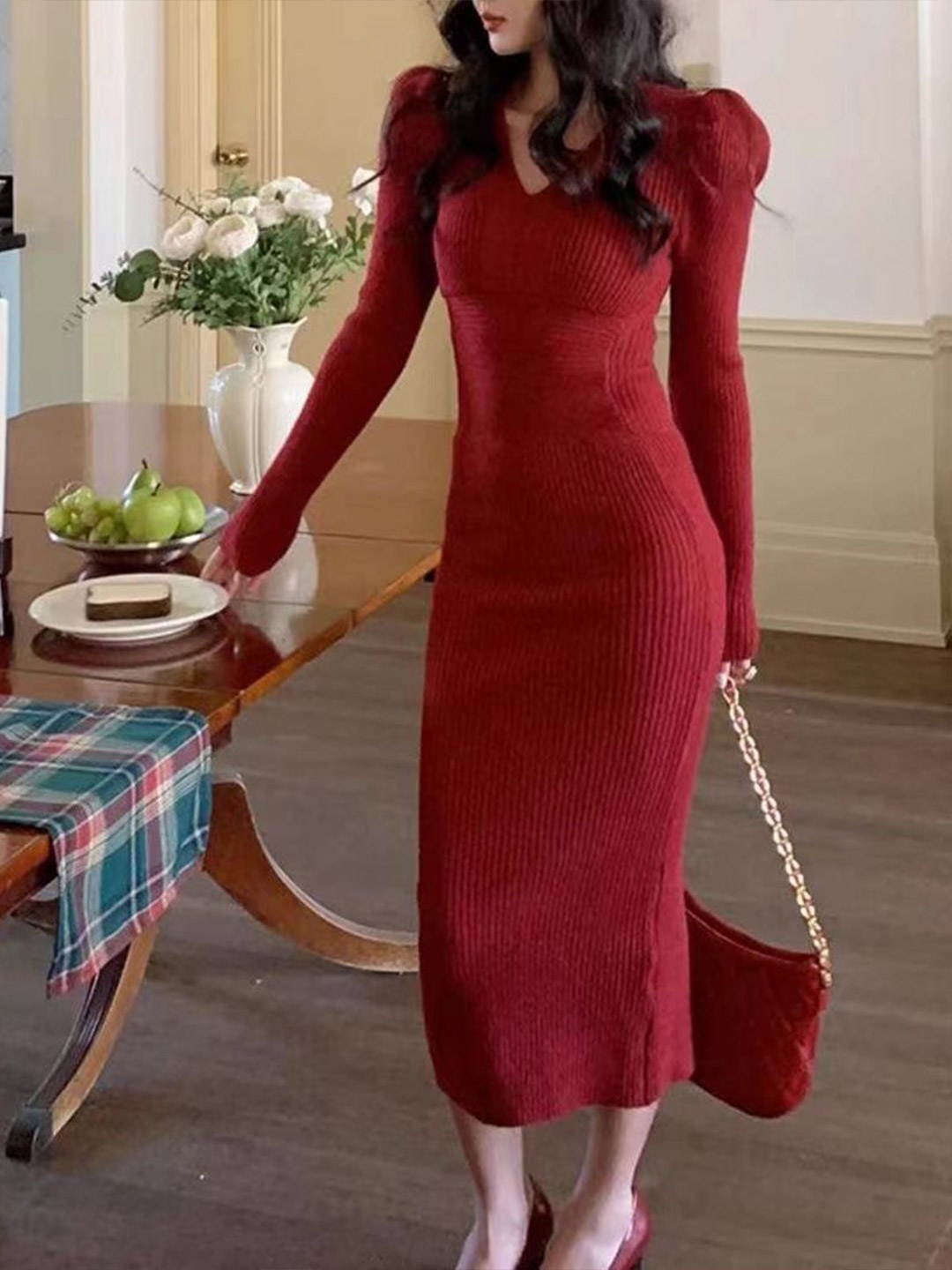 

StyleCast x Revolte Bodycon Midi Dress, Red