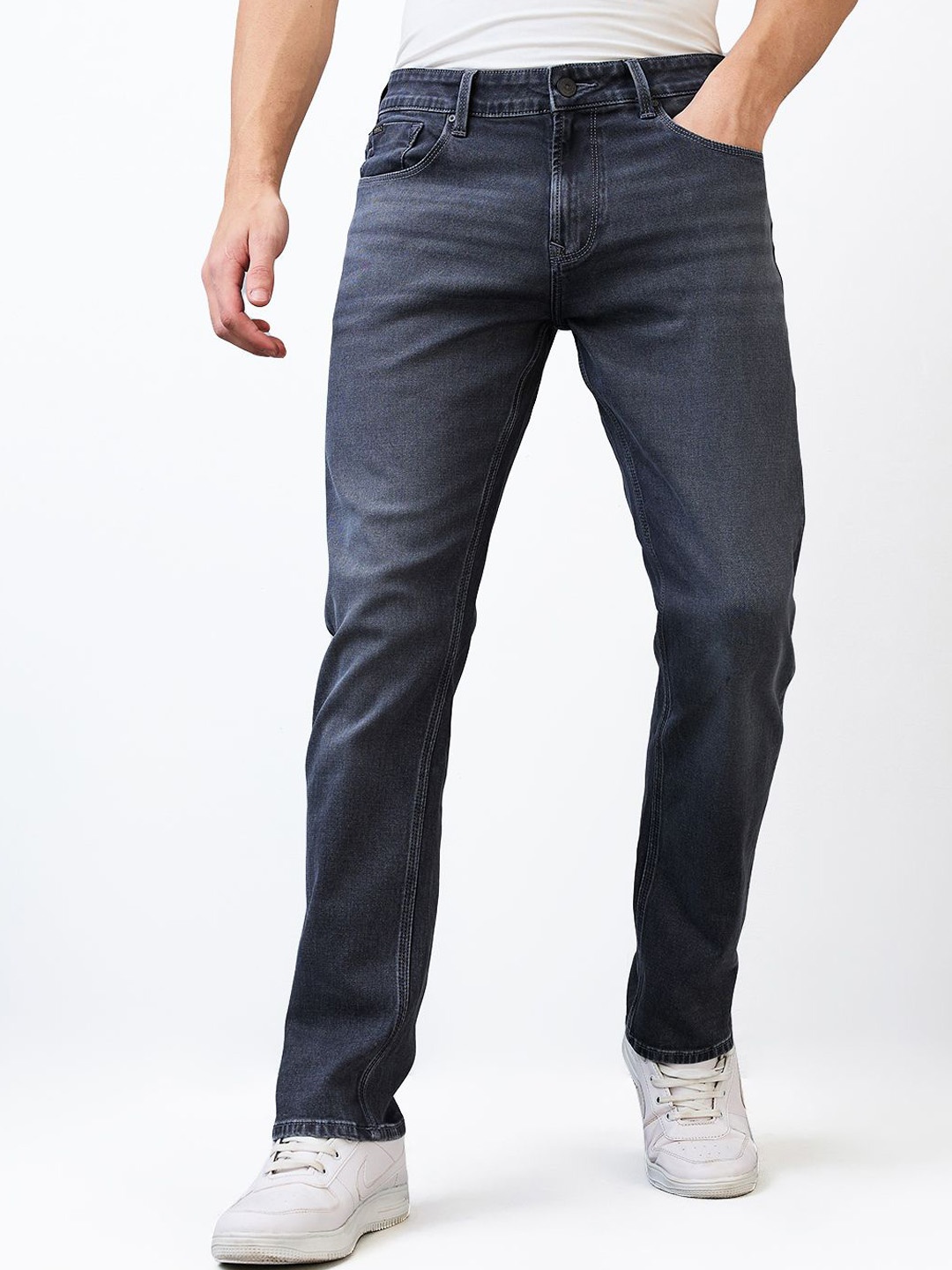 

SPYKAR Men Regular Fit Cotton Jeans, Charcoal