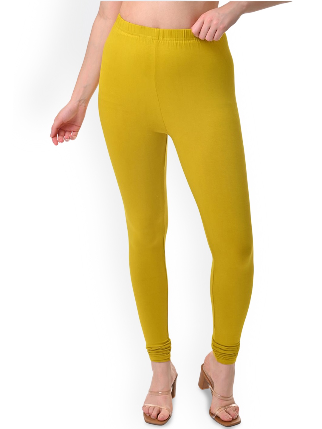 

Fly Birds Women Mid-Rise Churidar-Length Leggings, Green