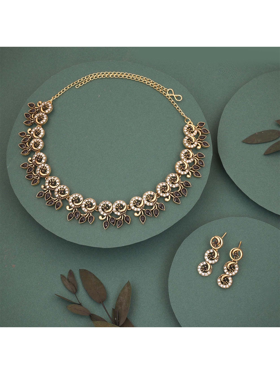 

Lyriss Gold-Plated American Diamond-Studded Jewellery Set