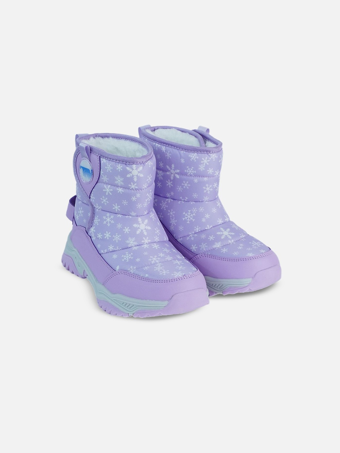 

Little Surprise Box LLP Kids Purple Snowflake Waterproof Winter Snow Boots