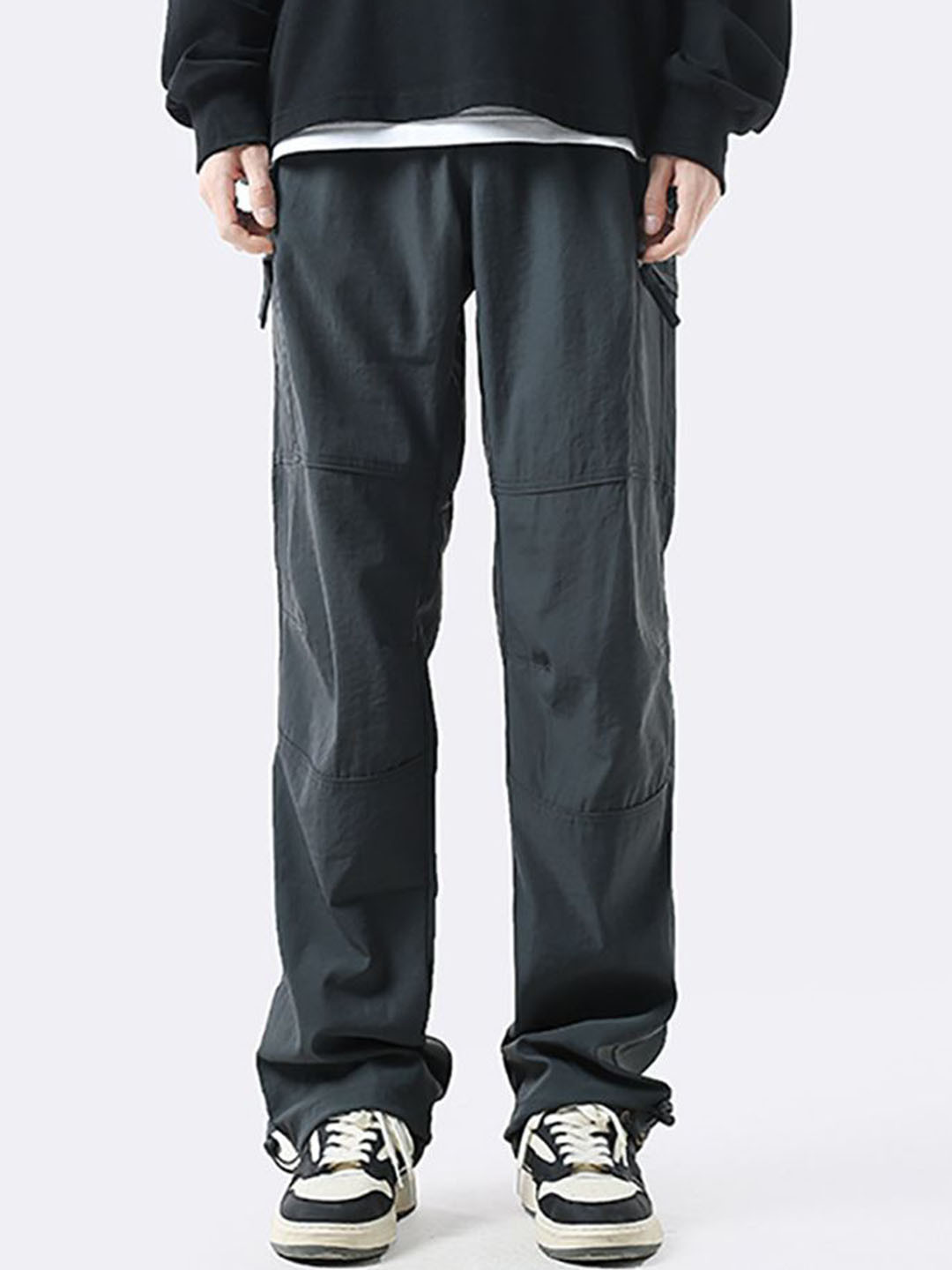 

StyleCast x Revolte Men Pleated Cargos Trousers, Grey