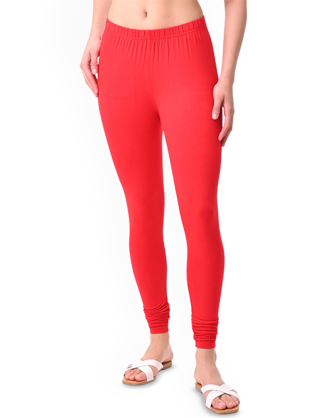 

Fly Birds Women Mid-Rise Churidar-Length Leggings, Red