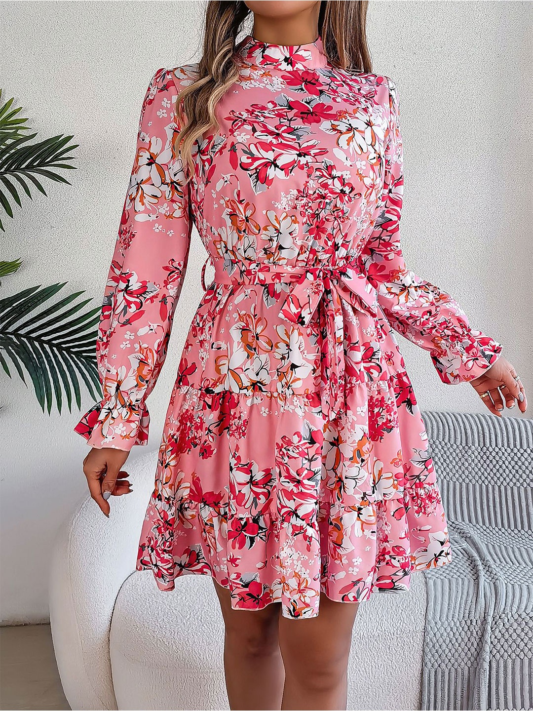 

StyleCast x Revolte Women Floral Printed Fit & Flare Above Knee Dress, Pink