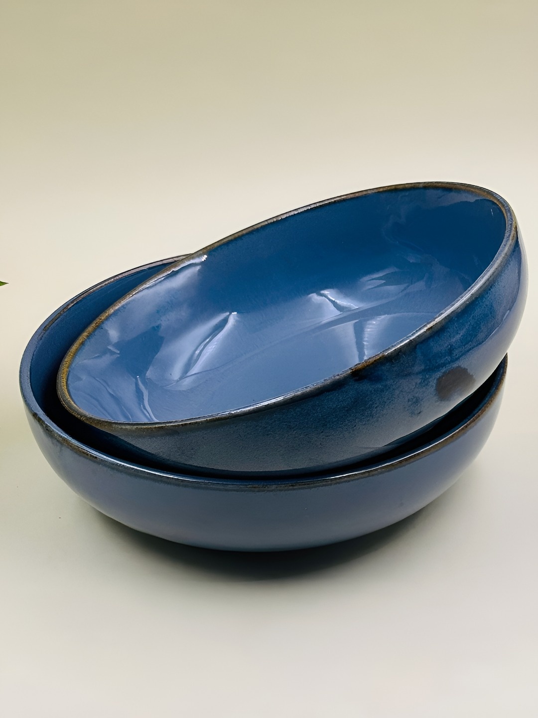 

Lupaava Blue 2025 2 Pieces Ceramic Microwave Safe Serving Bowl