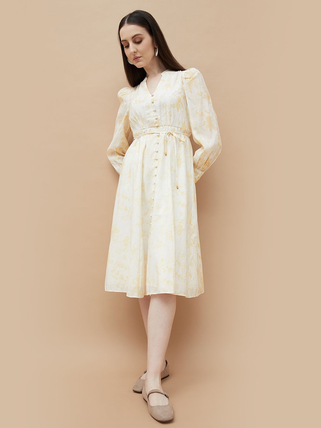 

CODE by Lifestyle Women Floral Printed Empire Dress, Off white