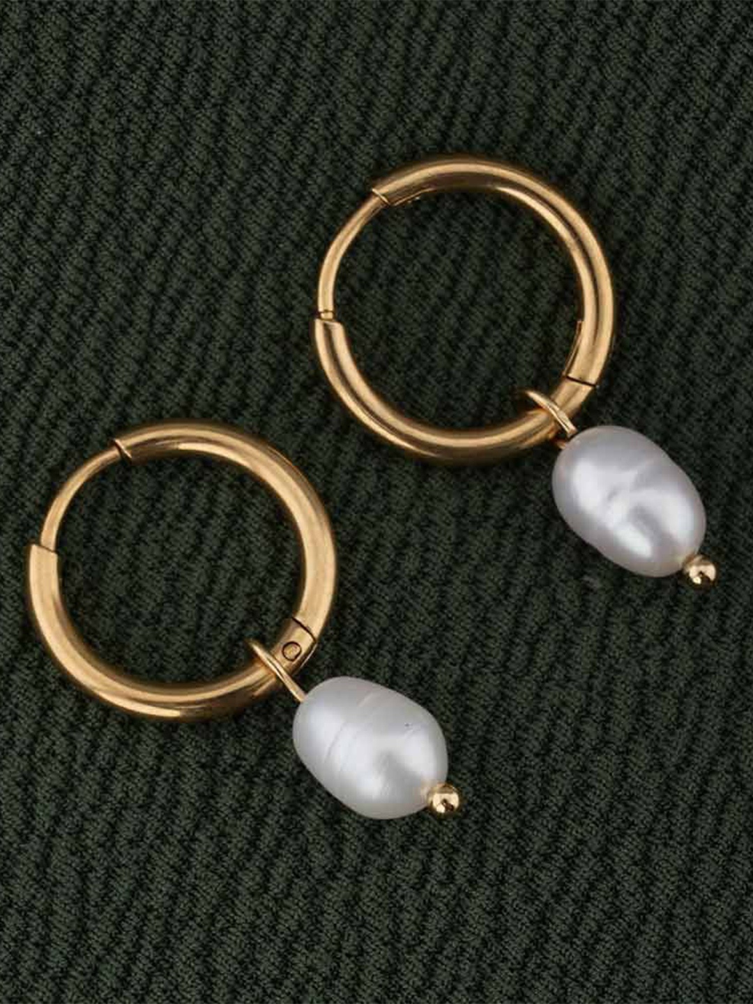 

PALMONAS Contemporary Hoop Earrings, Gold