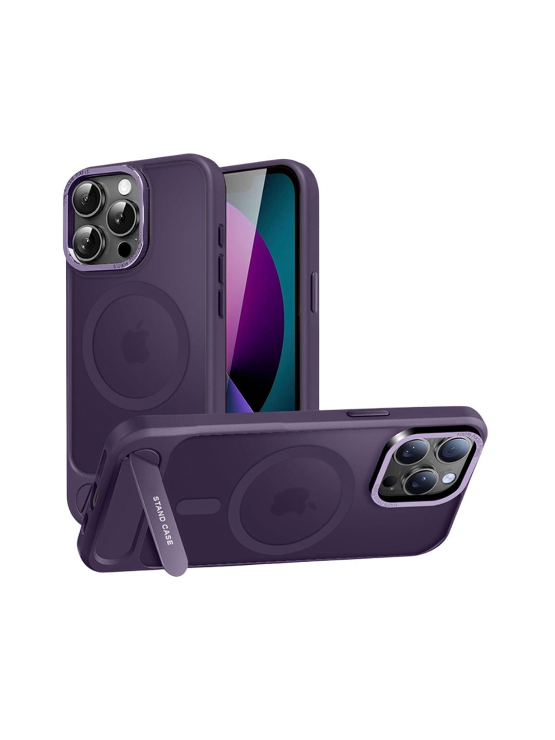 

Karwan Matte Compatible with Stand Magnetic iPhone 13 Pro Max Back Case, Purple