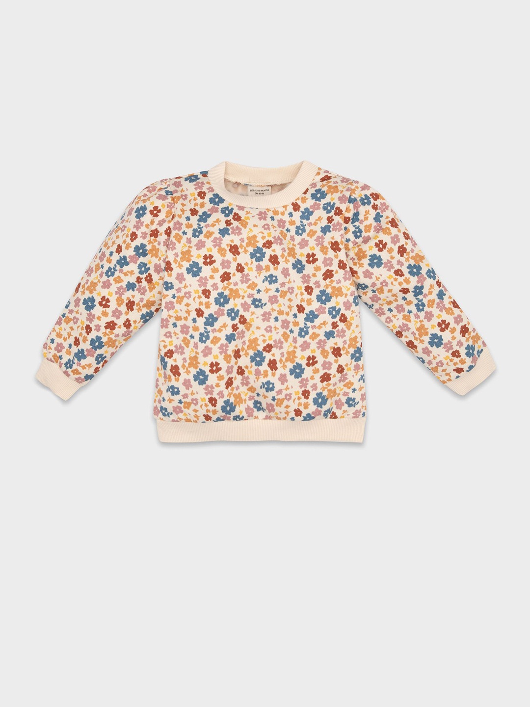

DeFacto Girls Floral Printed Pullover, Beige