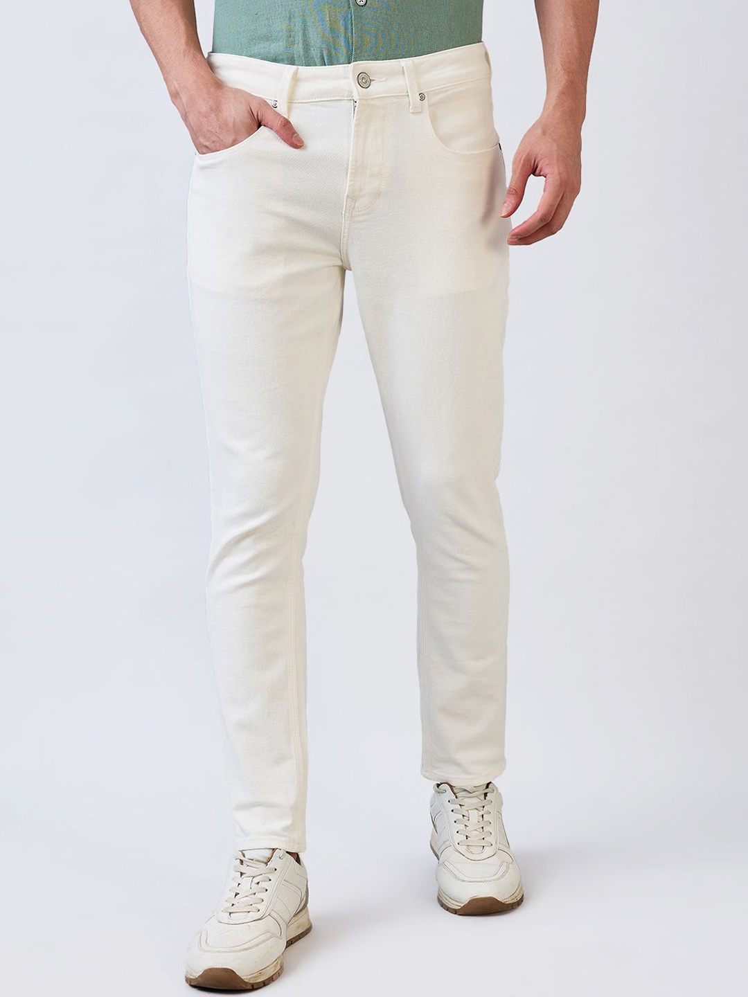 

SPYKAR Men Slim Fit Slash Knee Jeans, White