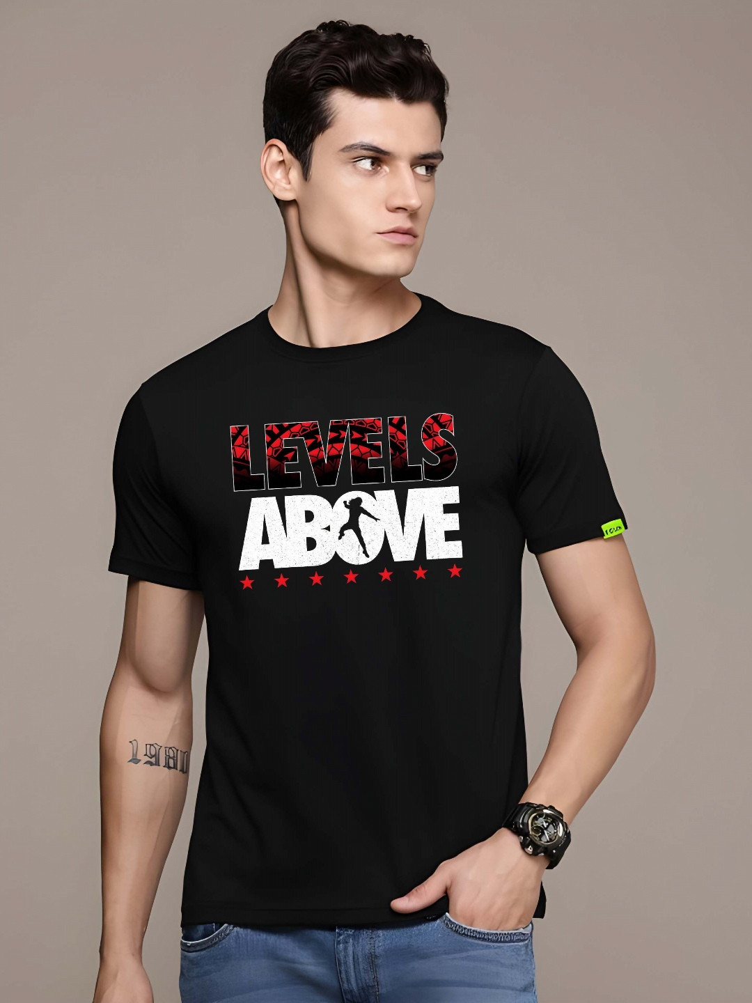 

Moda Rapido Men Pure Cotton T-shirt, Black