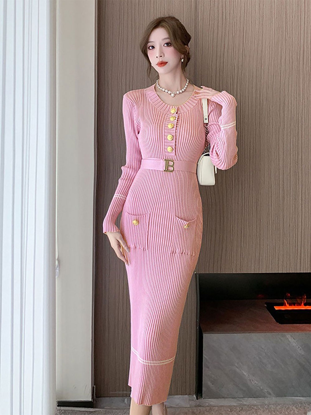 

StyleCast x Revolte Bodycon Midi Dress, Pink