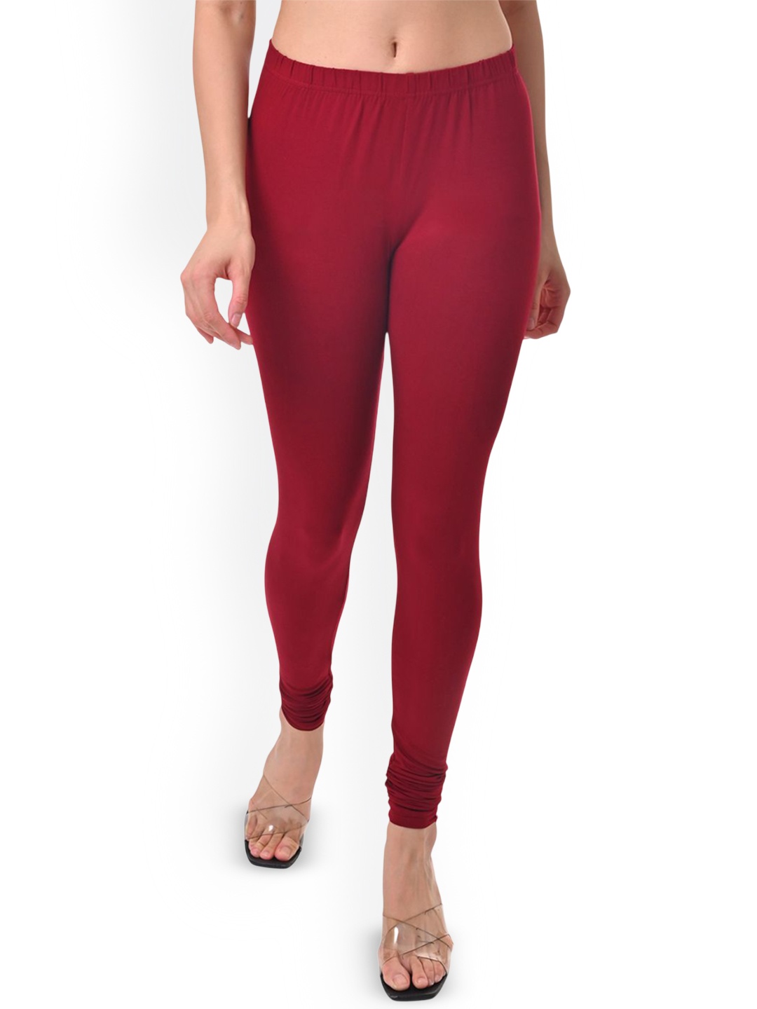 

Fly Birds Women Mid-Rise Churidar-Length Leggings, Red