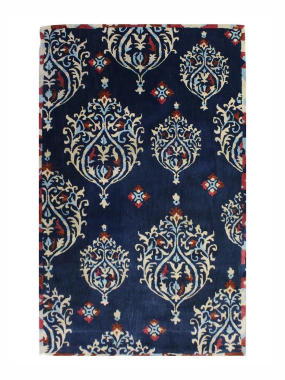 

WAXWINGO Blue Traditional Hand-Tufted Woollen Carpet