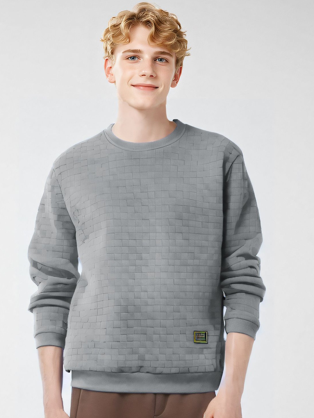 

StyleCast x Revolte Men Round Neck Sweatshirt, Grey