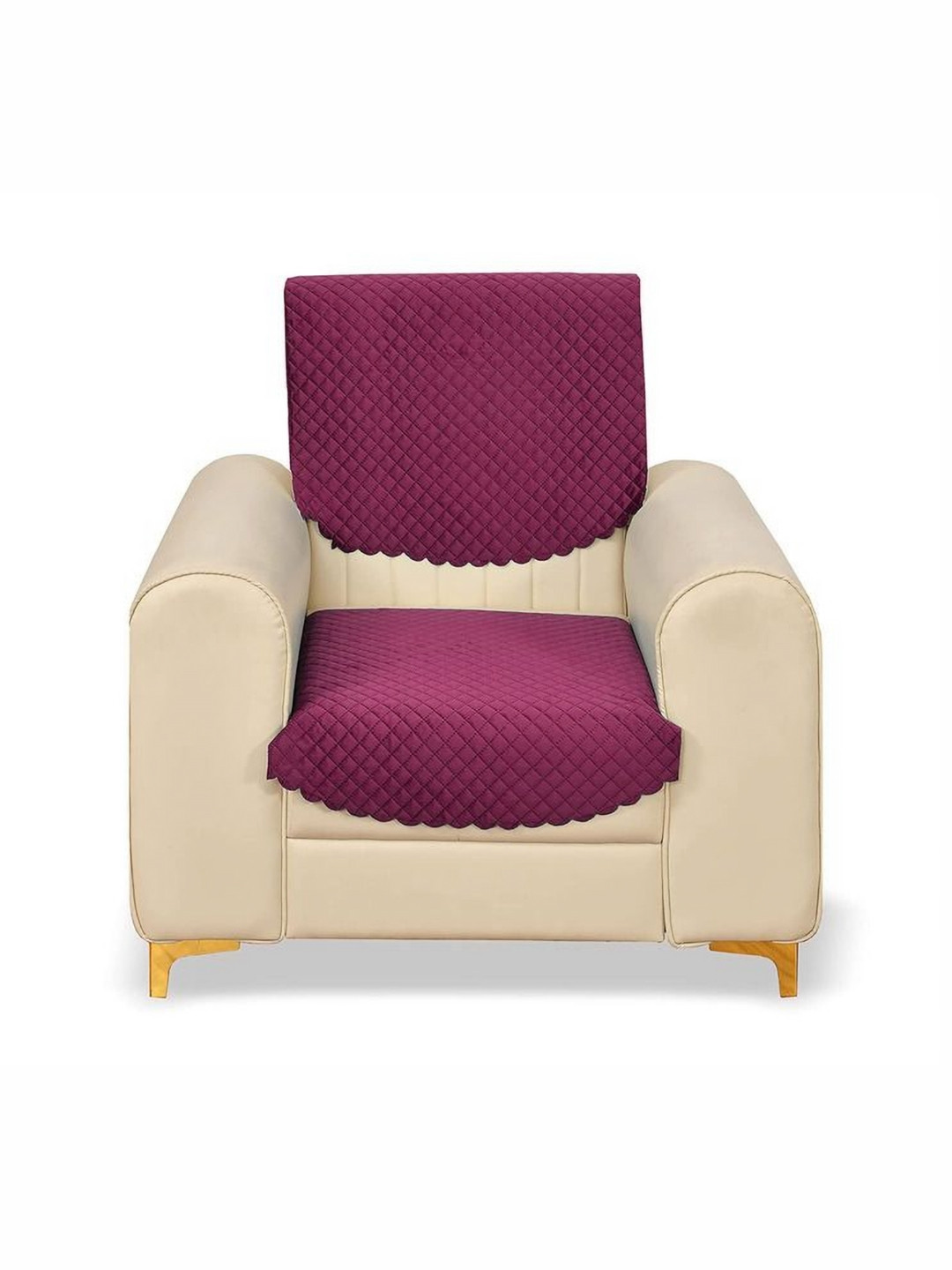 

Fashion Throw Pink Checked Velvet 2 Piece Sofa Cover