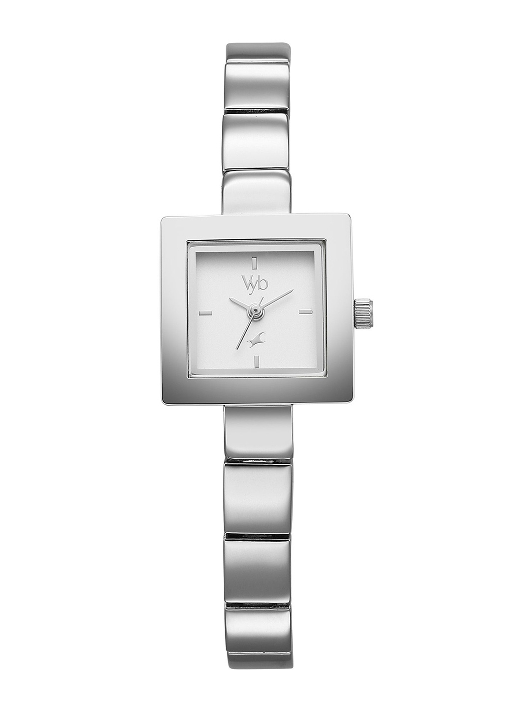 

Fastrack Women Embellished Dial & Bracelet Style Straps Analogue Watch FV60061SM01W, Steel