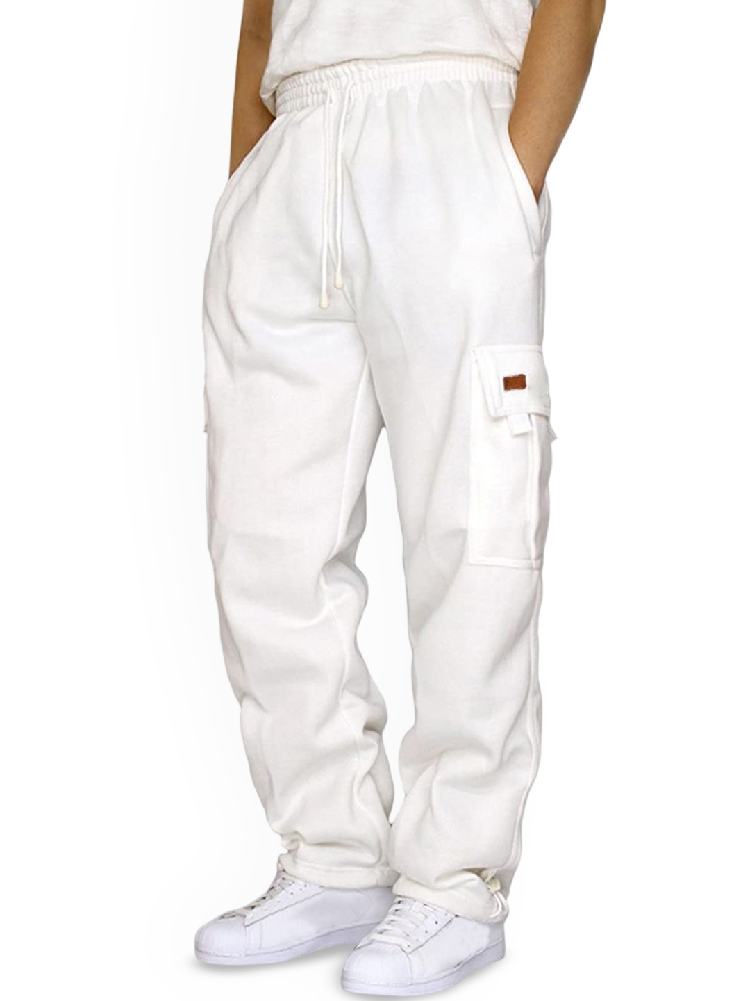 

StyleCast x Revolte Men Loose Fit Easy Wash Chinos Trousers, White