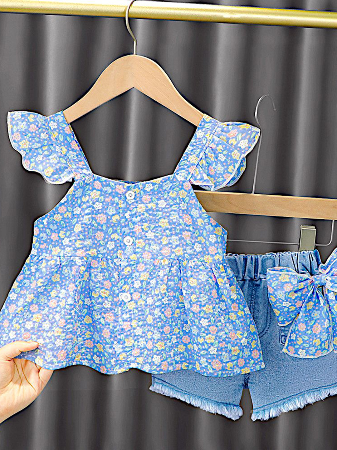 

BAESD Girls Top with Shorts, Blue