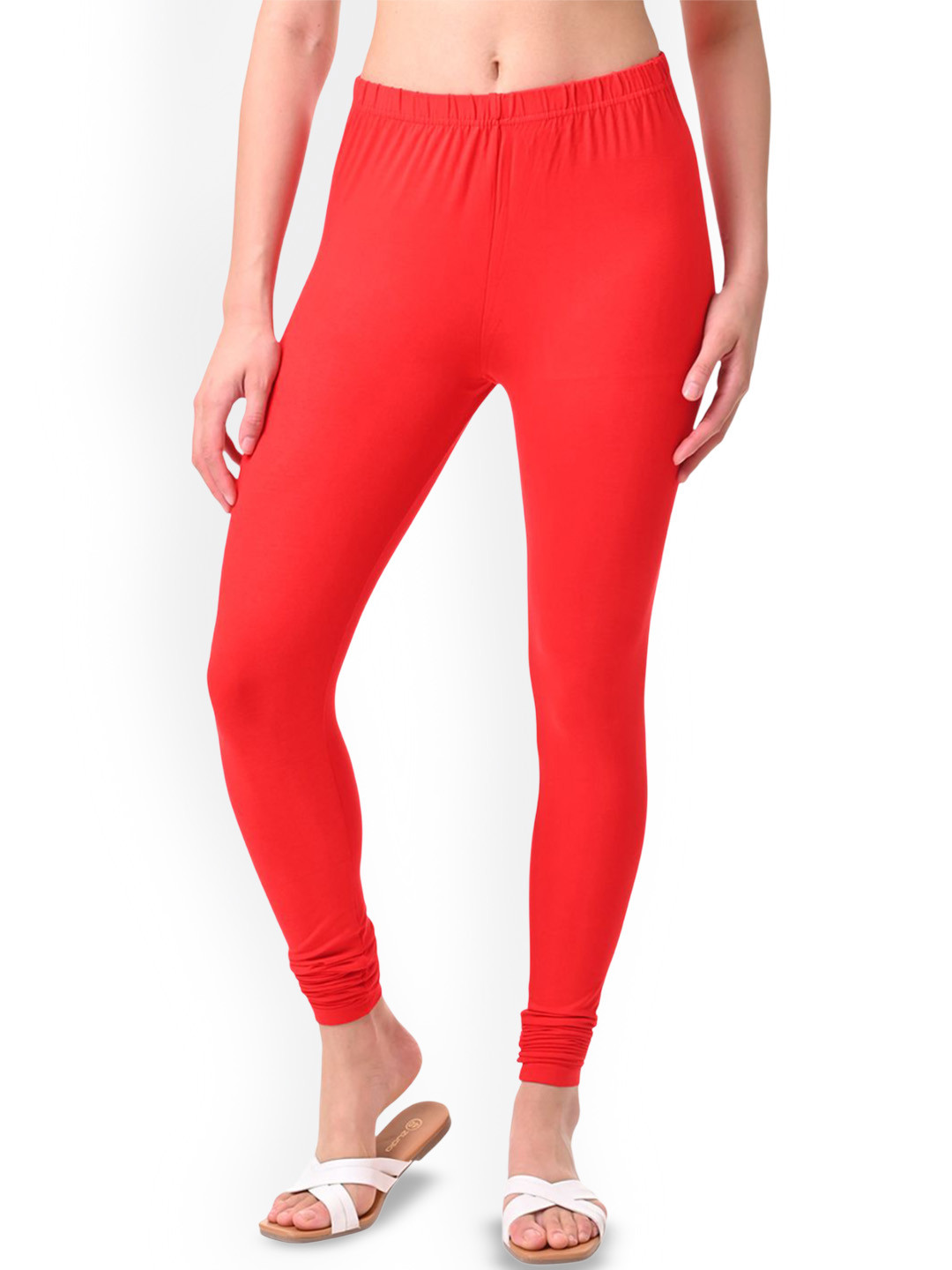 

Fly Birds Women Mid-Rise Churidar-Length Leggings, Red
