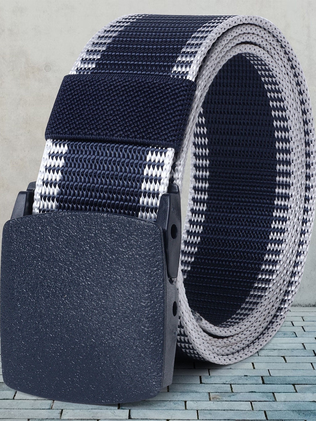 

Metronaut Men Textured Formal Belt, Blue
