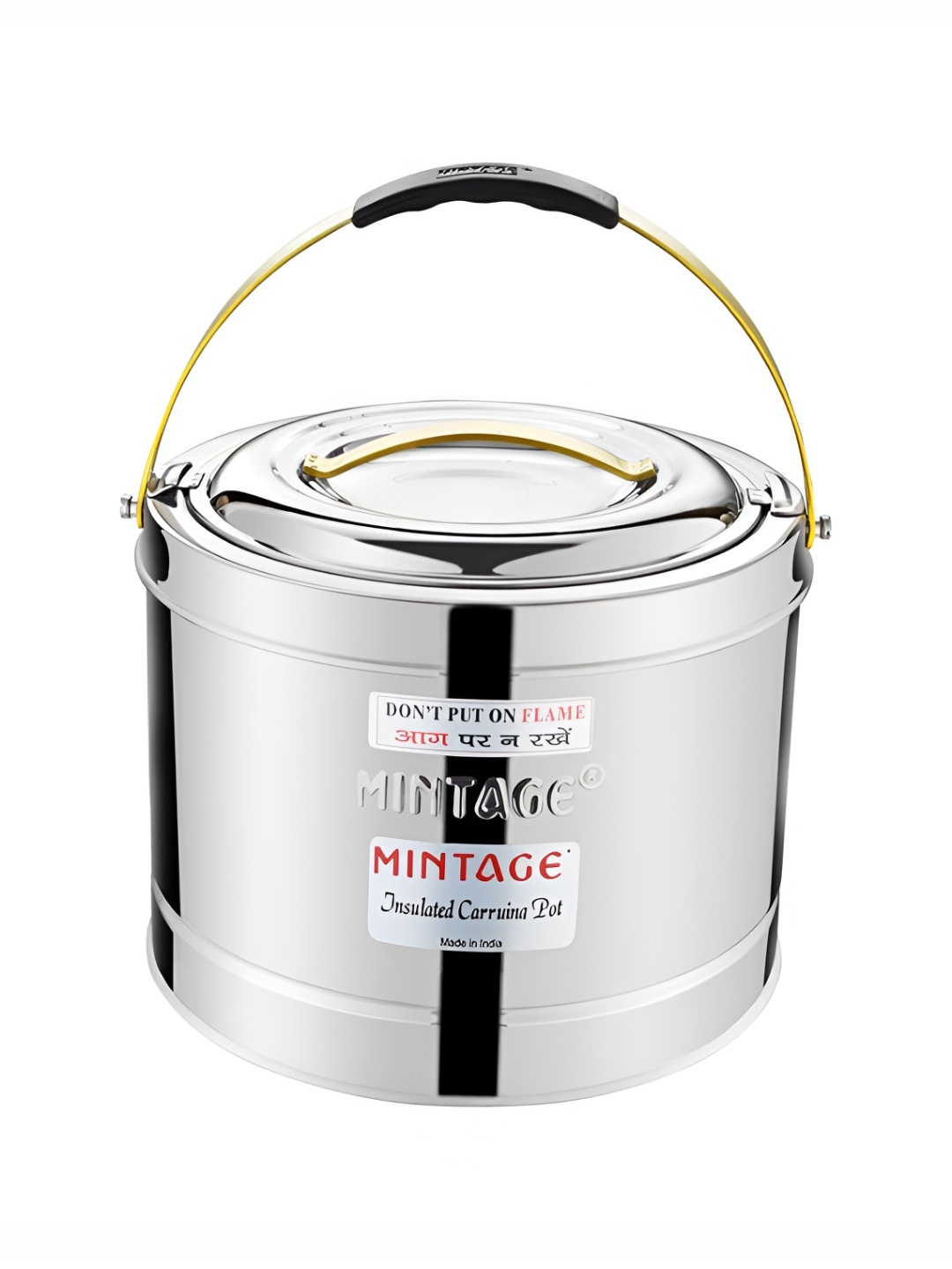 

Mintage Silver-Toned Stainless Steel Microwave Safe Canister Hotpot Container 5 L