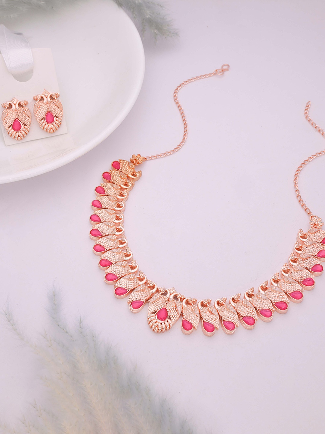 

Lyriss Gold-Plated Artificial Stone-Studded Jewellery Set