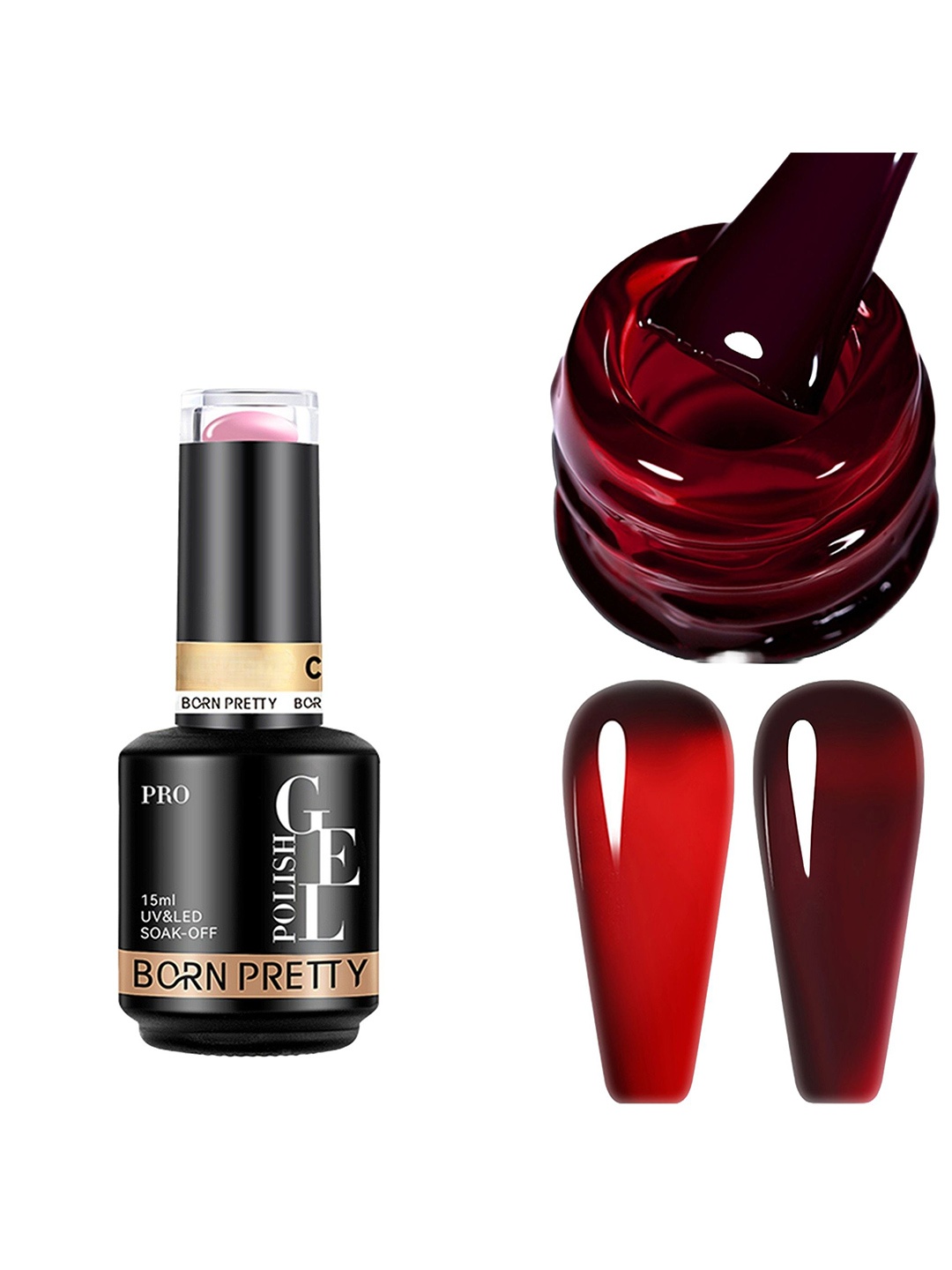 

BORN PRETTY UV & LED Soak Off Long Lasting Gel Nail Polish - 15 ml - C143, Maroon