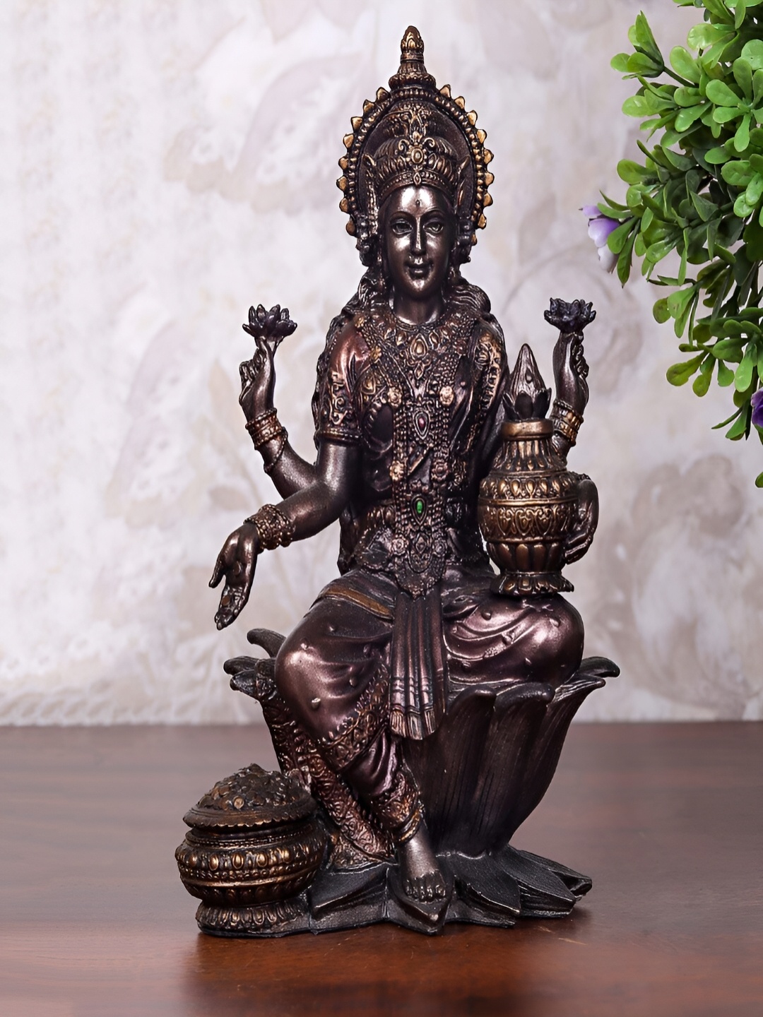 

Craftlayout Bronze-Toned Maa Lakshmi Murti Religious Idol Showpiece