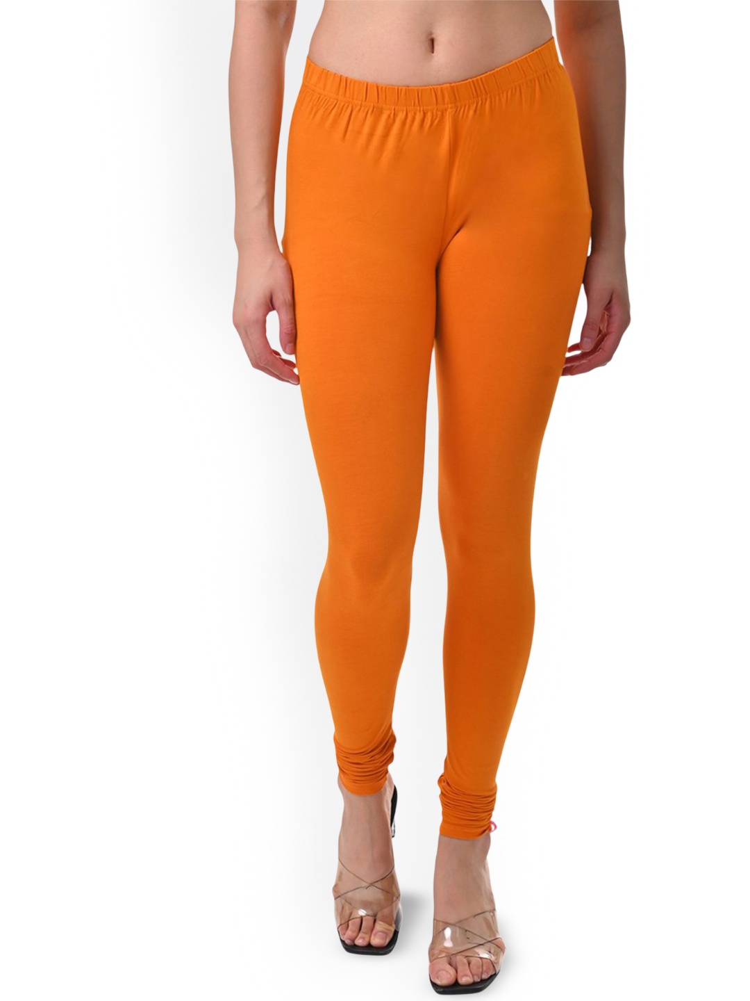 

Fly Birds Women Mid-Rise Churidar-Length Leggings, Orange