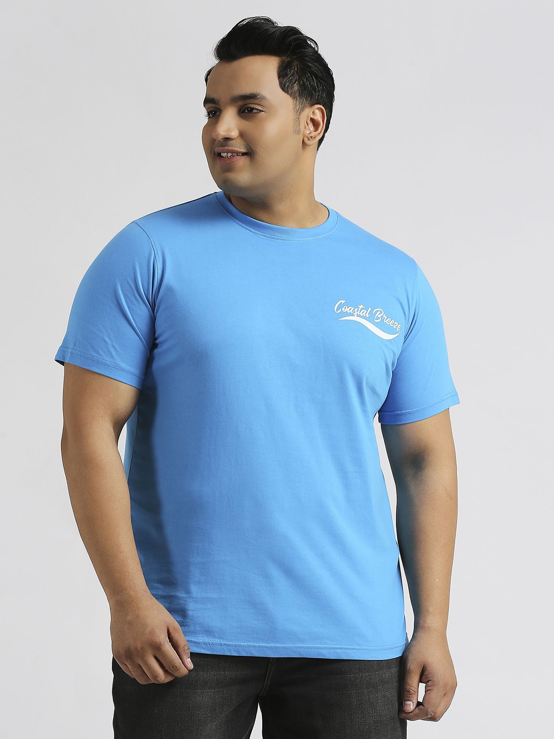 

Sizeupp Men Printed Pockets T-shirt, Blue