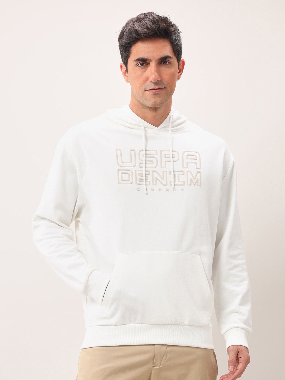 

U.S. Polo Assn. Denim Co. Men Printed Hooded Sweatshirt, White
