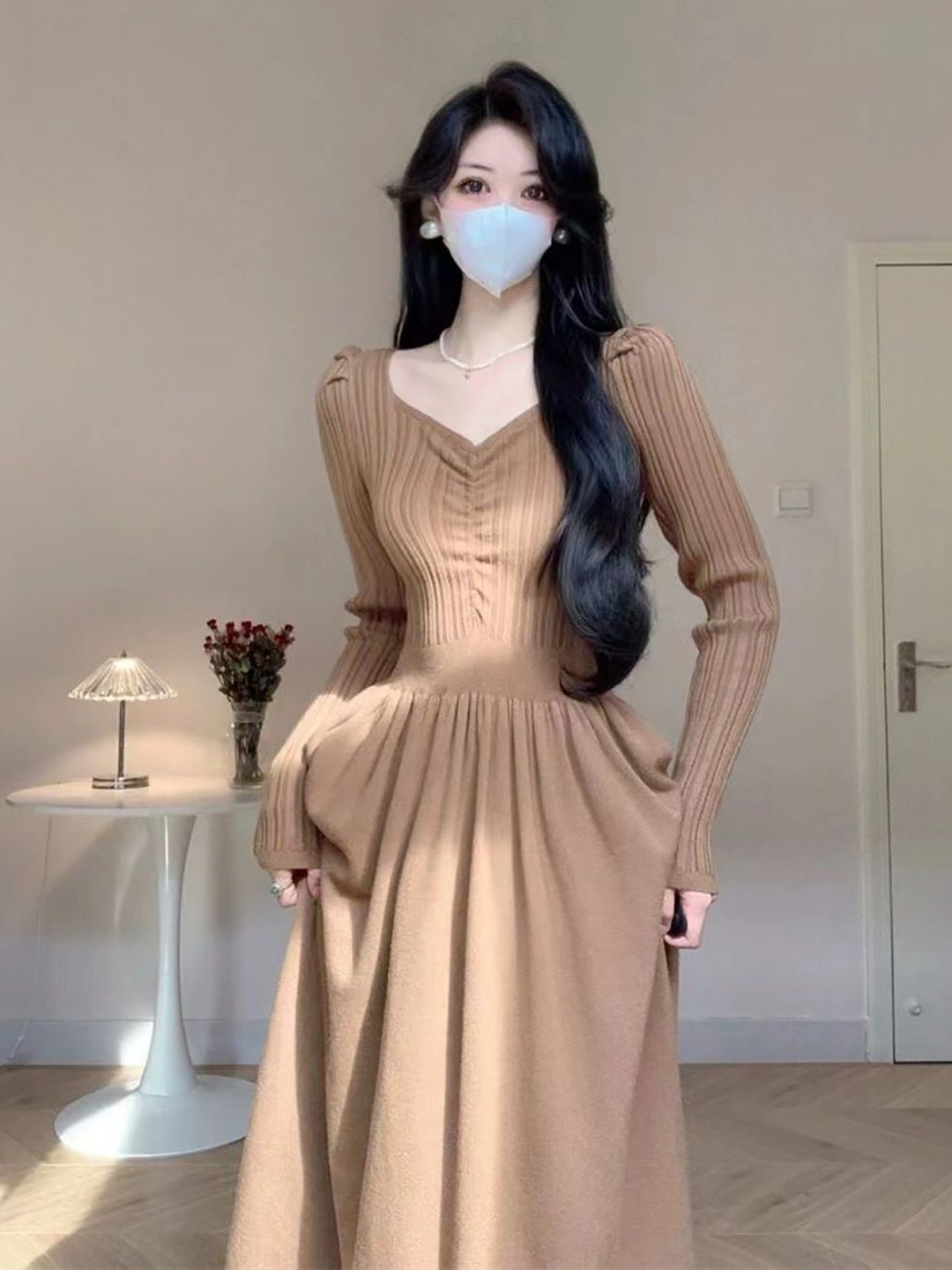 

StyleCast x Revolte A-Line Midi Dress, Khaki