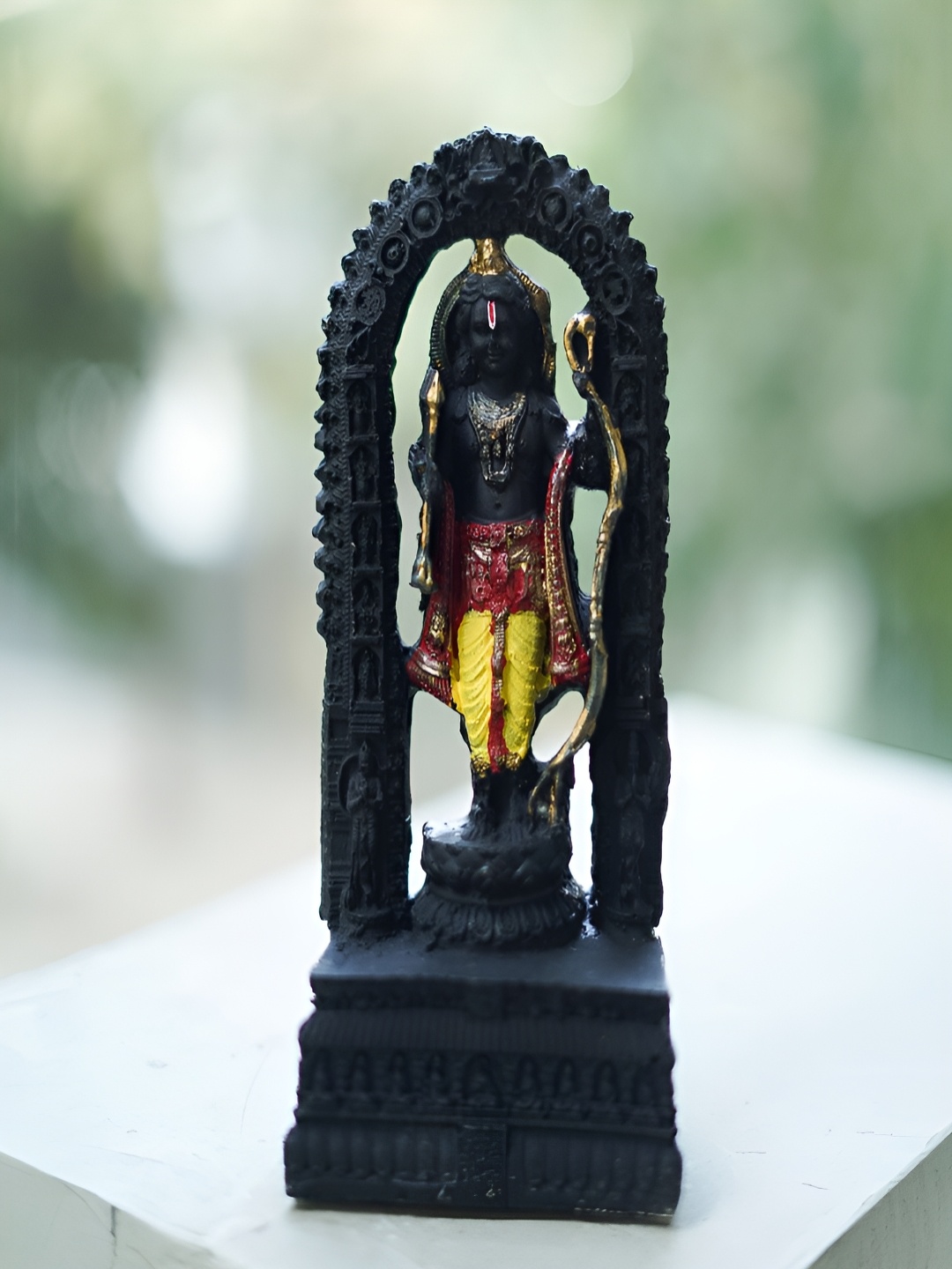 

Craftlayout Statue Gold-Toned Ram Lalla Shree Rama Murti Religious Idol Showpiece, Black