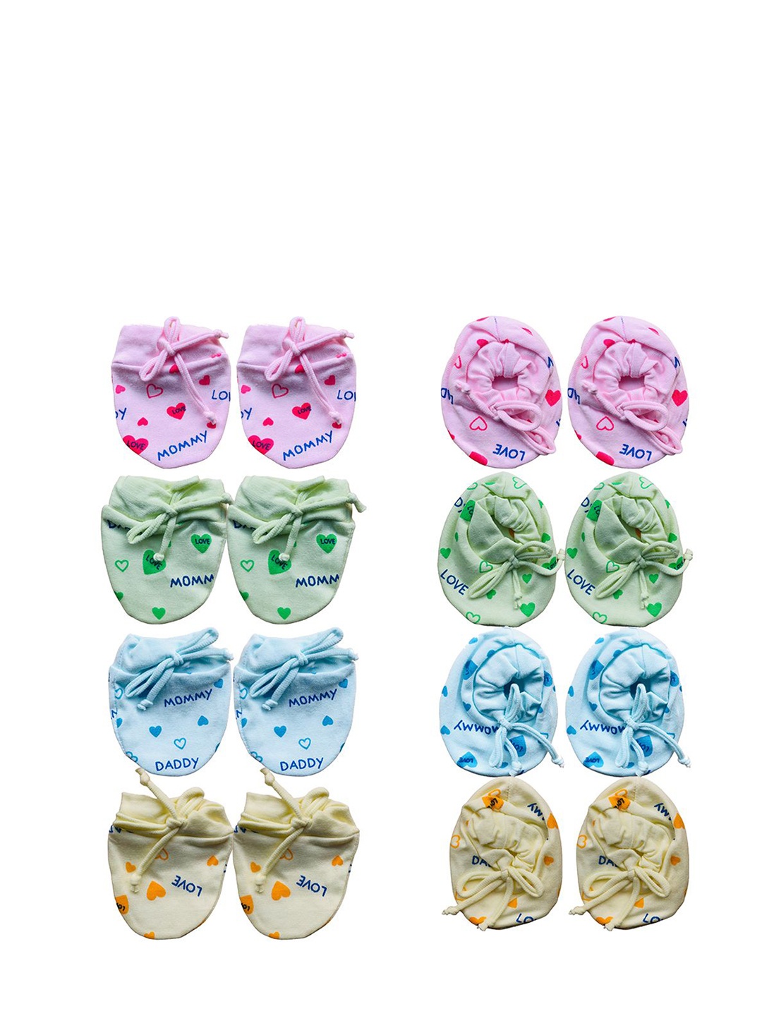 

Bigbought Infants Printed Pack of 8 Mittens, Green