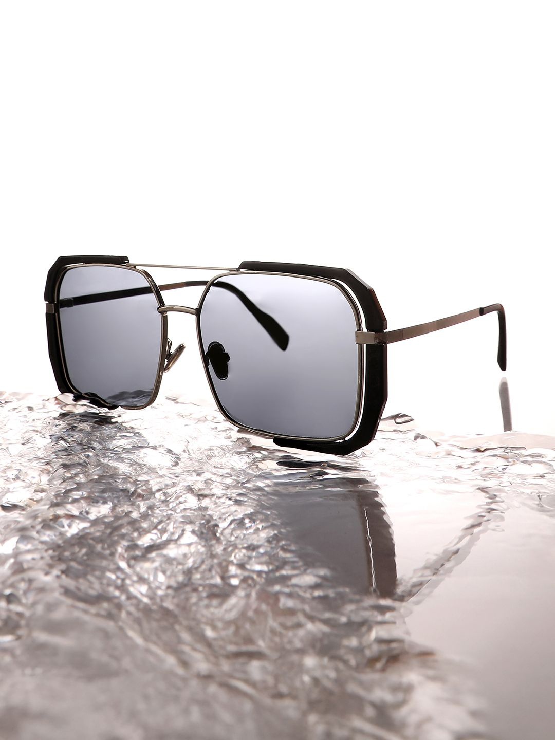 

French Accent Men Oversized Sunglasses with Polarised Lens SW25_FASG1104, Black