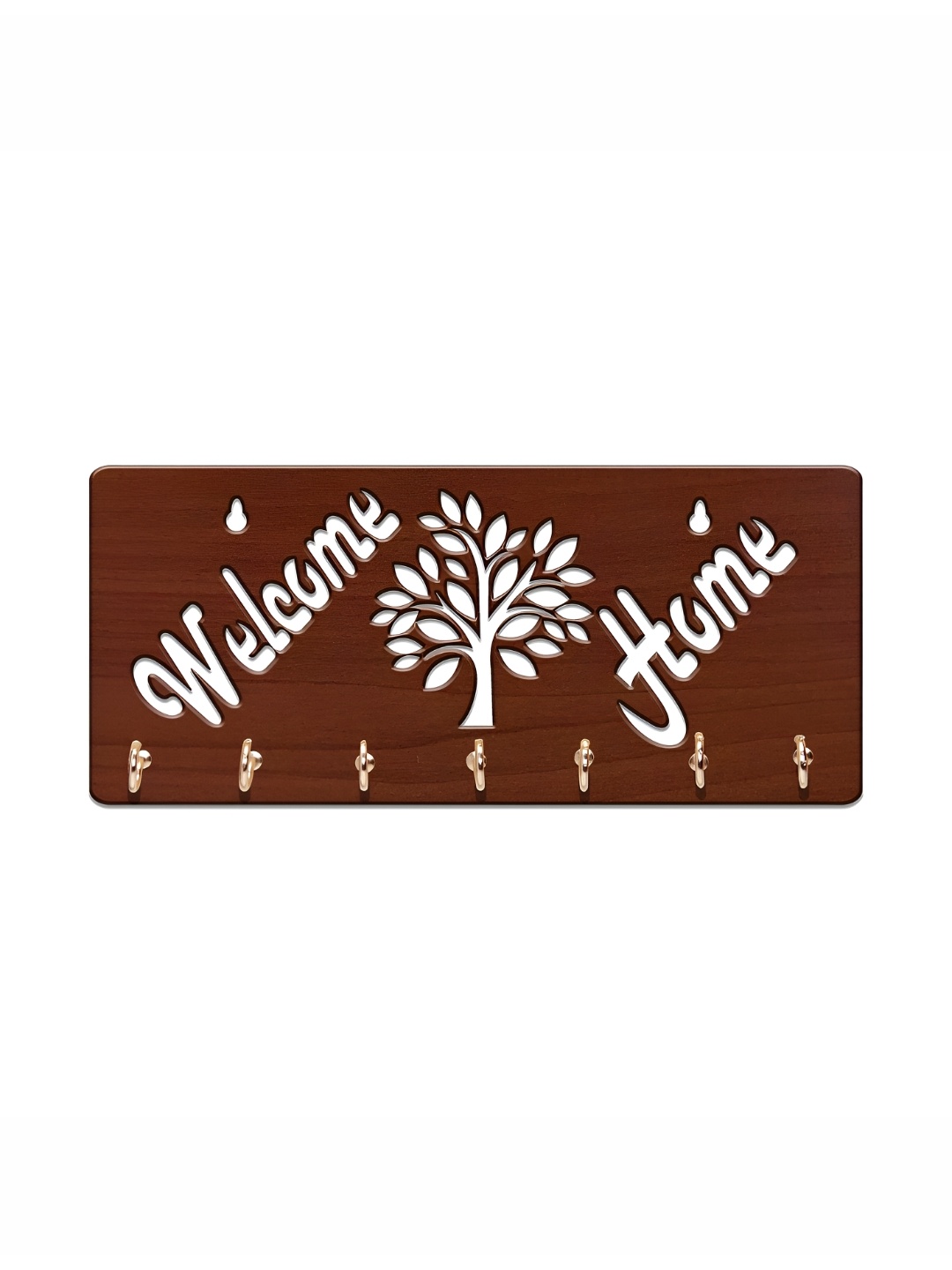 

SEHAZ ARTWORKS Brown 7 Hooks Wooden KeyHolder